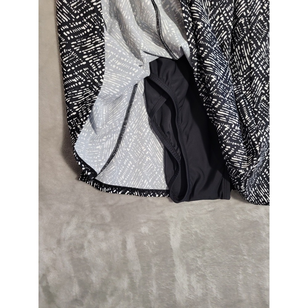 Swim Solutions Womens Front Bow Swimdress Black/White Abstract Design Sz 8 - Picture 6 of 7